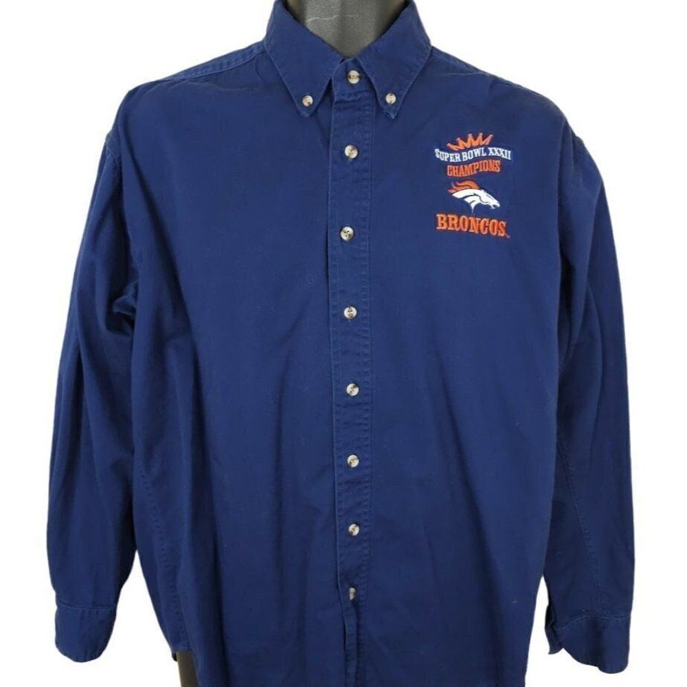 Denver Broncos Shirt Vintage 90s Super Bowl XXXII Champions NFL Football Medium